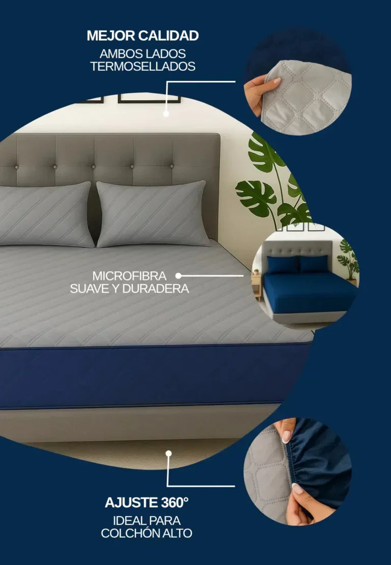 Protector de colchón antifluido y fundas - El Protector Que Mantiene Tu Colchón Como Nuevo
